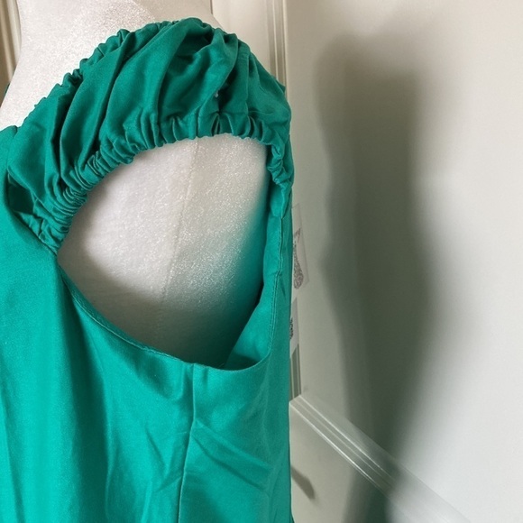 NWT ACEVOG Midi dress women’s XXL Kelly green Baby doll Sweetheart neckline - Picture 4 of 9